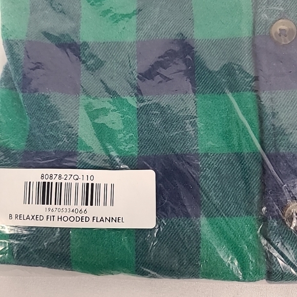 NEW Hanna Andersson Boys Hooded Flannel Long Sleeve Shirt Colorful Plaid Sz 5 - Picture 6 of 6